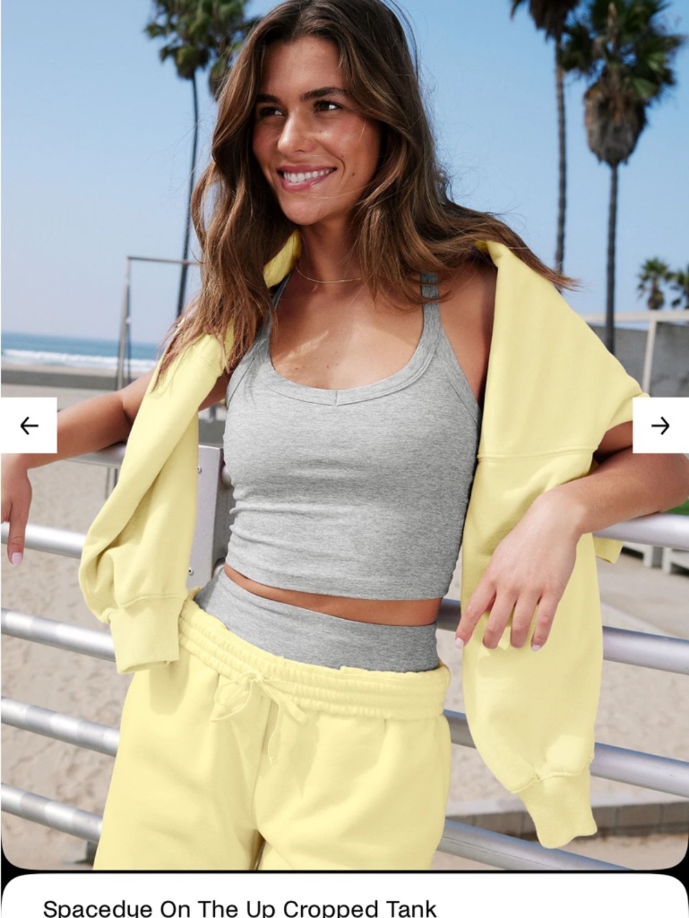 Beyond Yoga Light Heather Gray Racerback Cropped Tank